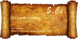 Selyem Csaba névjegykártya