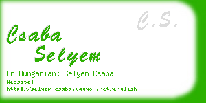csaba selyem business card